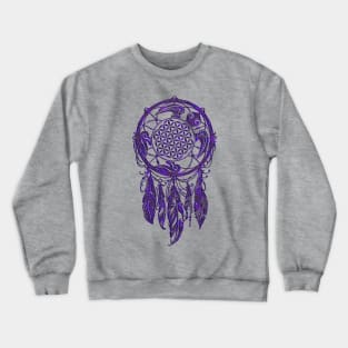 Dreamcatcher Flower Of Life Sea Turtle Violet Crewneck Sweatshirt